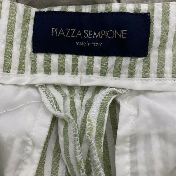 Piazza Sempione Italy Seersucker Shorts Linen - Picture 3 of 5